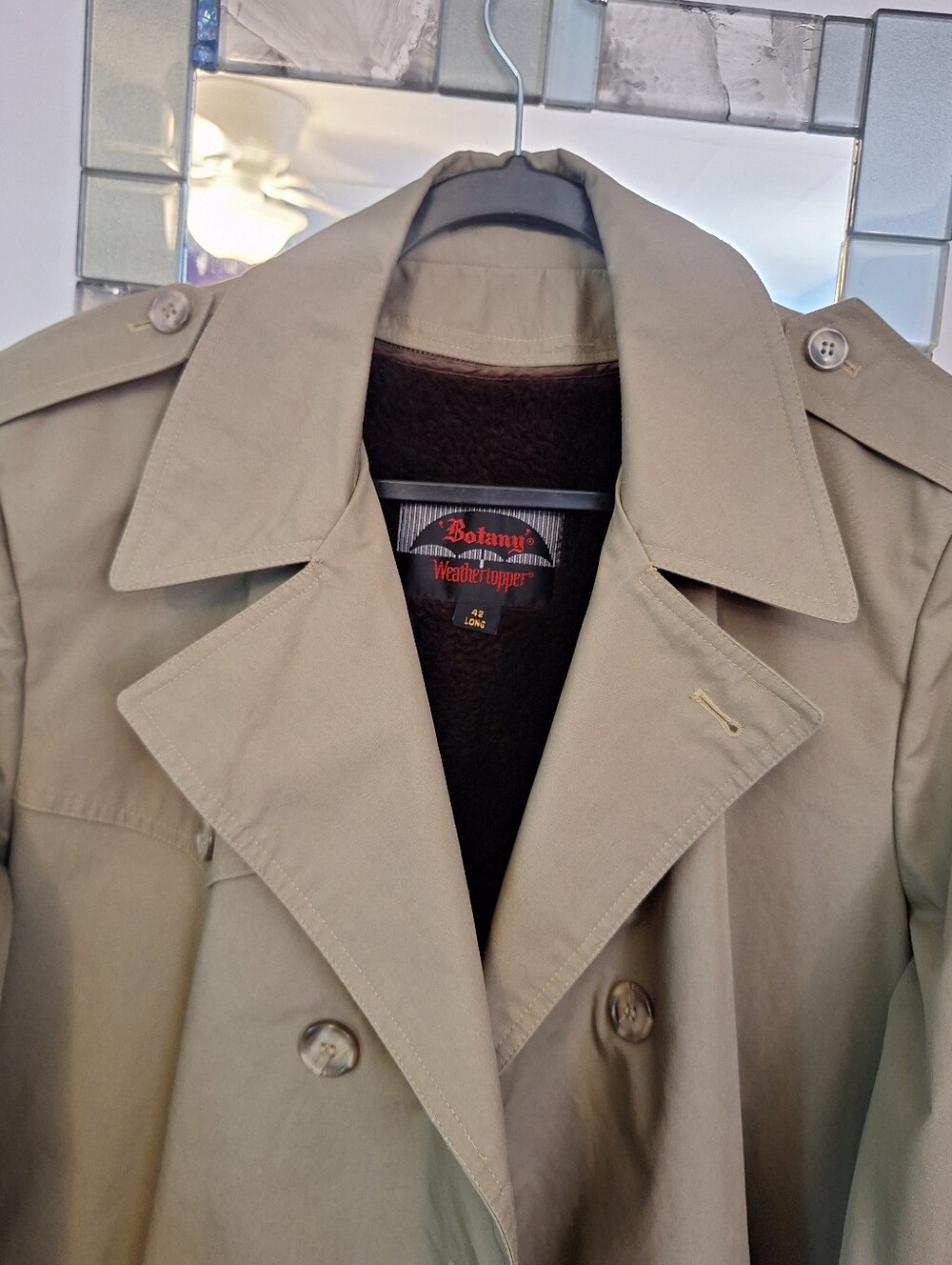 Vintage Trench coat With Liner Botany Weathertopper, No Belt